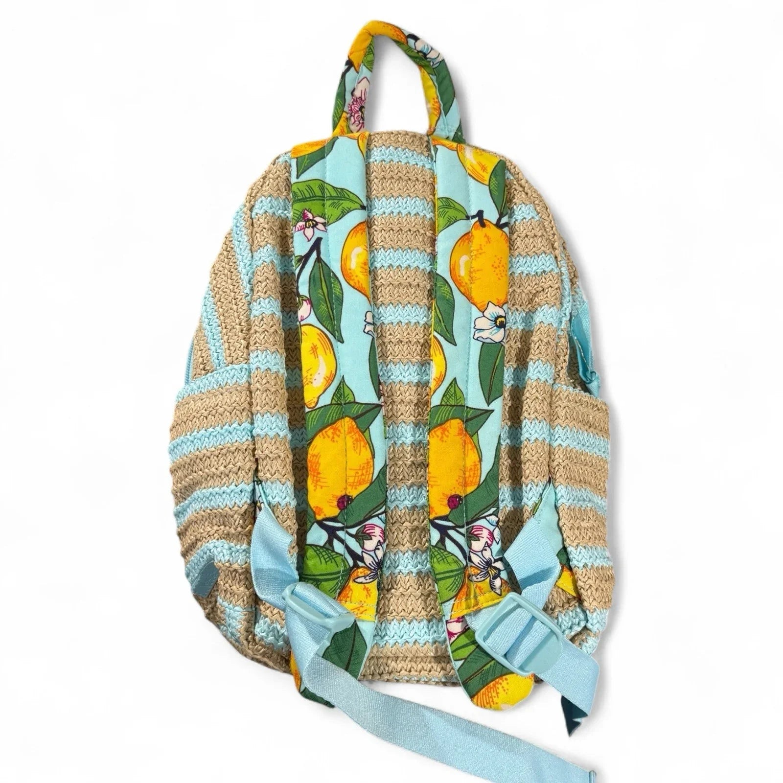 Vera Bradley Straw Compact Backpack – Lemon Groove Summer Bag - Trendiez U ♥