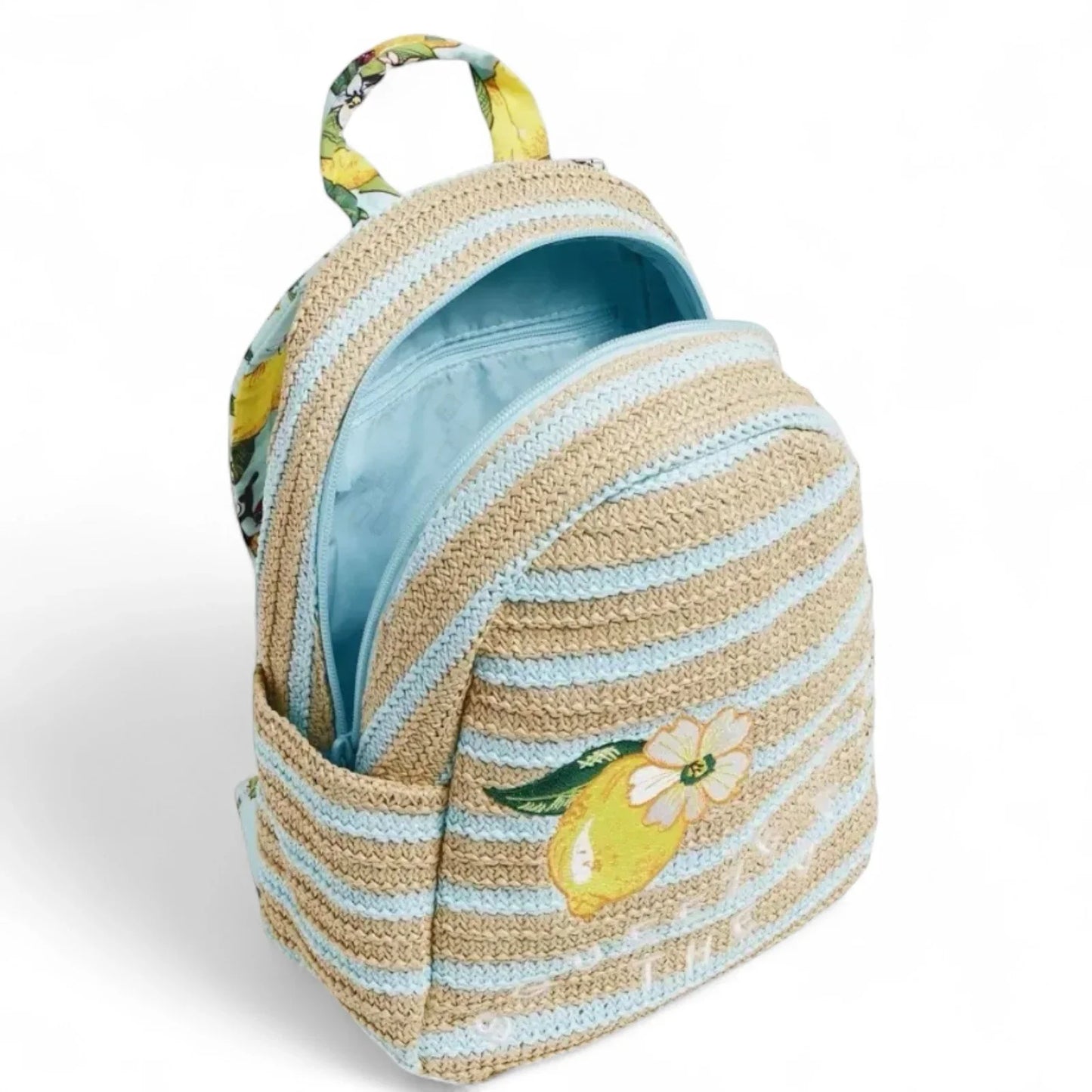 Vera Bradley Straw Compact Backpack – Lemon Groove Summer Bag - Trendiez U ♥