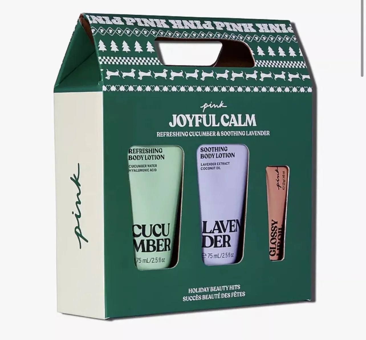 Victoria's Secret Pink Joyful Calm Gift Set New Lotion Lip Oil Christmas - Trendiez U ♥