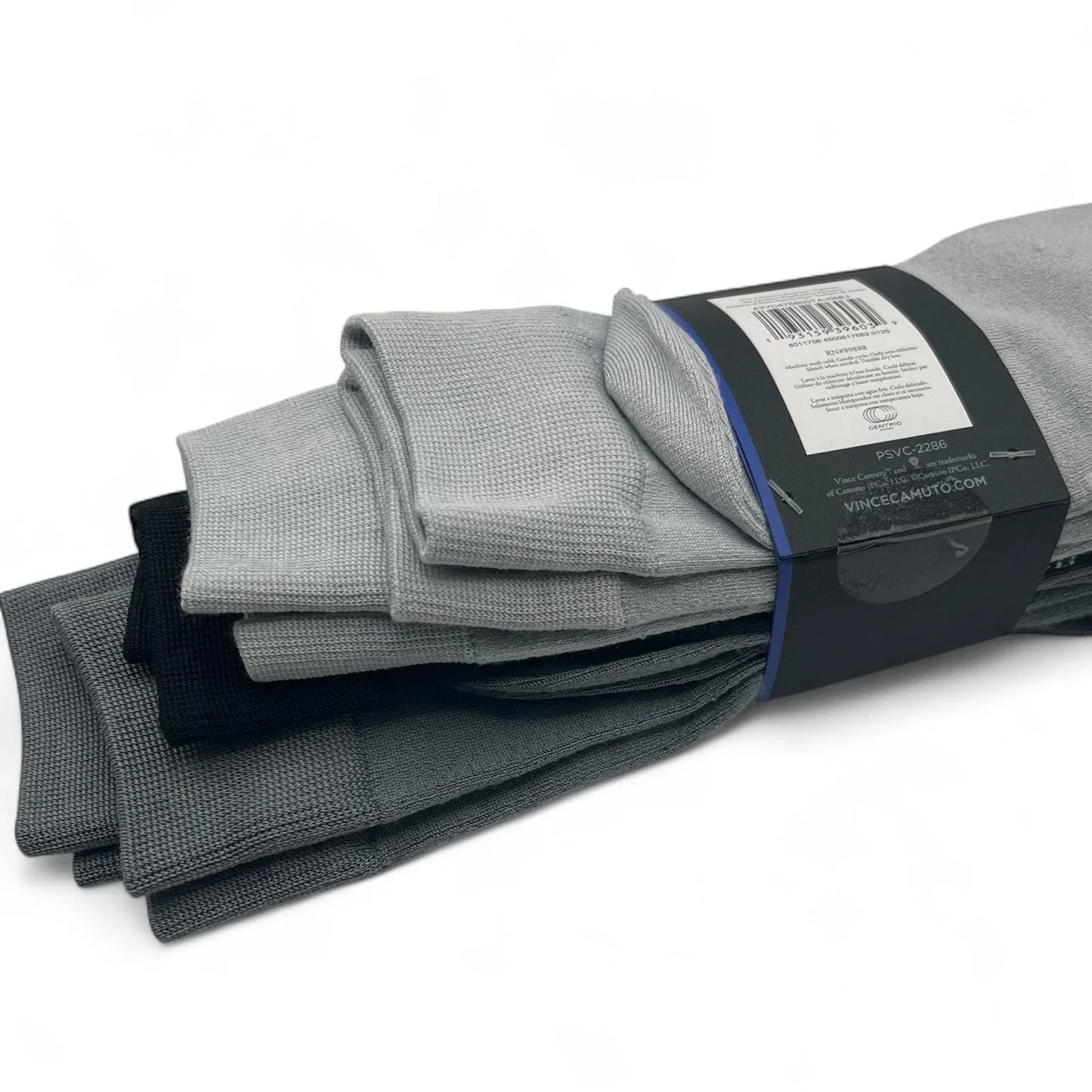 Vince Camuto Men’s Crew Socks Black/Gray 5-pair Size 6-12 Soft Elegant - Trendiez U ♥