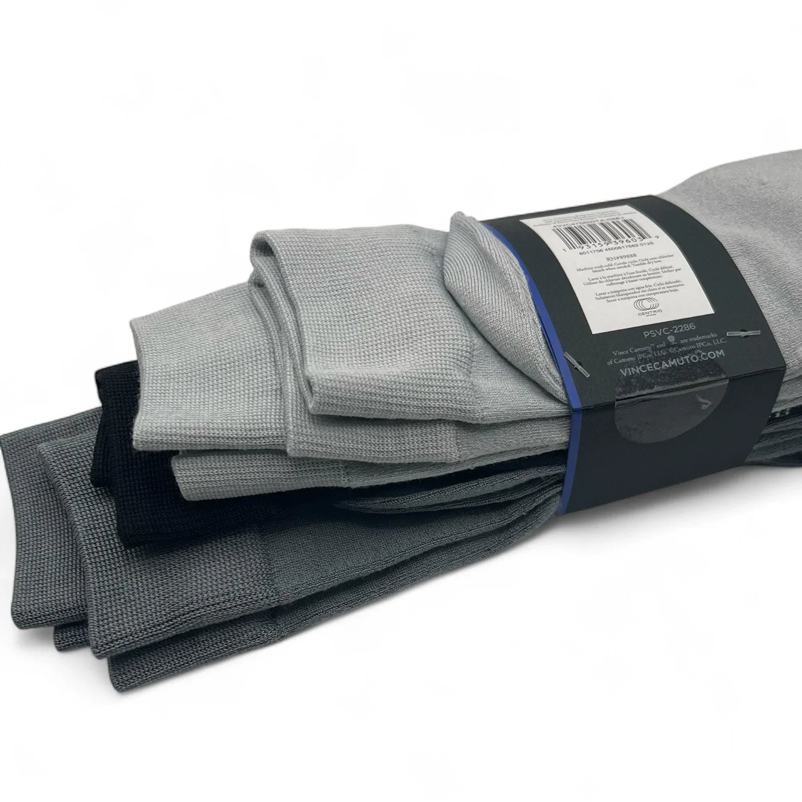 Vince Camuto Men’s Crew Socks Black/Gray 5-pair Size 6-12 Soft Elegant - Trendiez U ♥