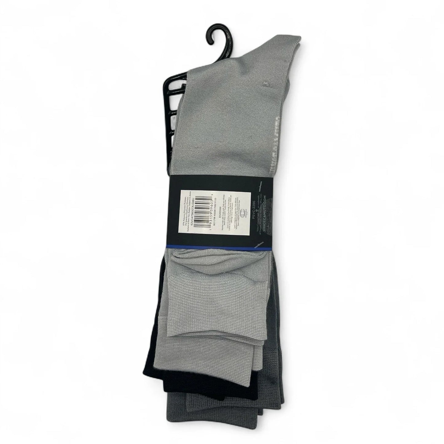 Vince Camuto Men’s Crew Socks Black/Gray 5-pair Size 6-12 Soft Elegant - Trendiez U ♥