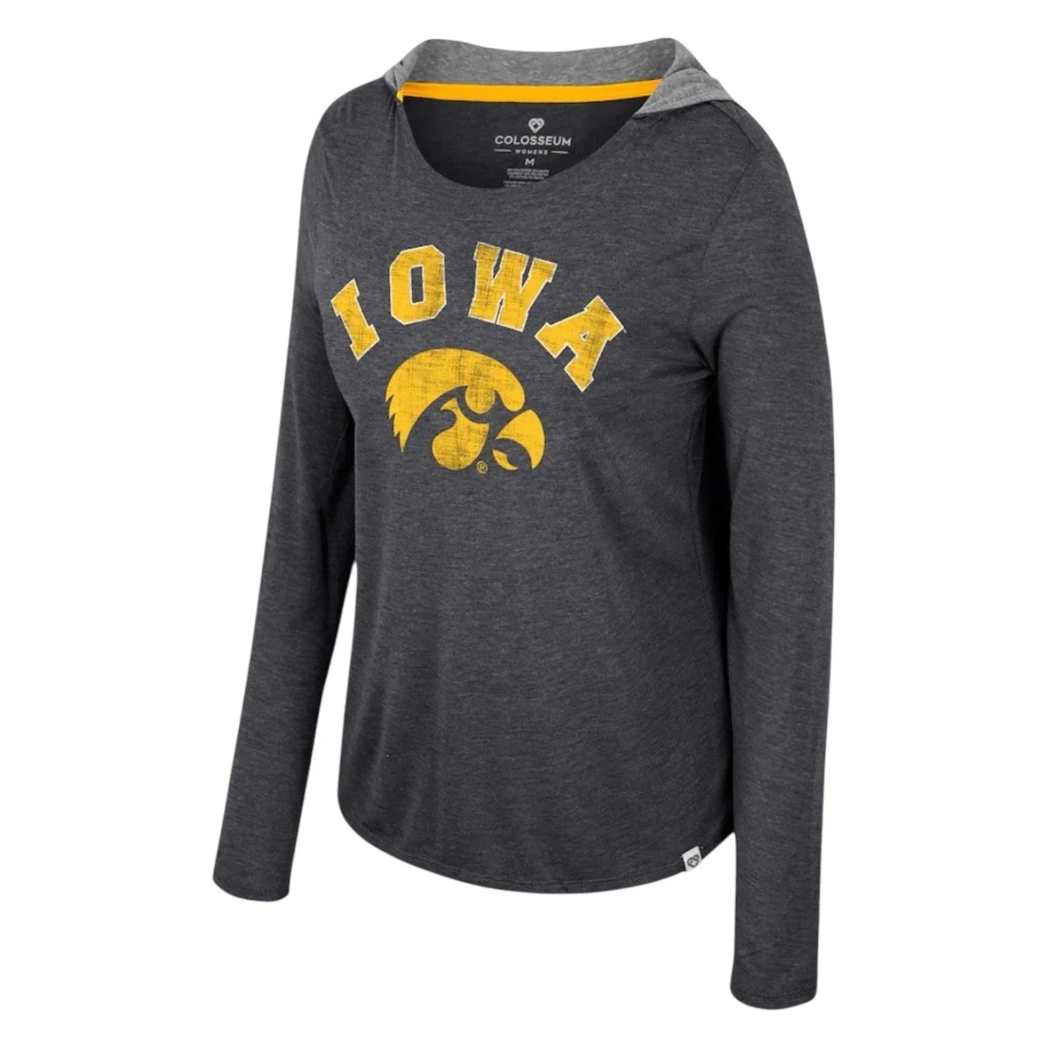 Women's Colosseum Black Iowa Hawkeyes Distressed Heather Long Sleeve Hoodie Sm - Trendiez U ♥