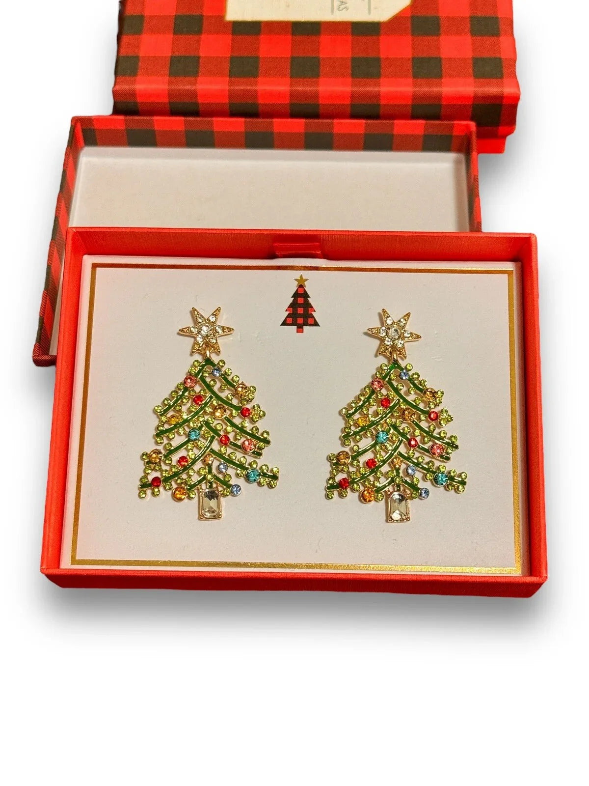 Womens Shimmering Sparkle Rhinestone Christmas Tree Statement Earrings Jewelry - Trendiez U ♥