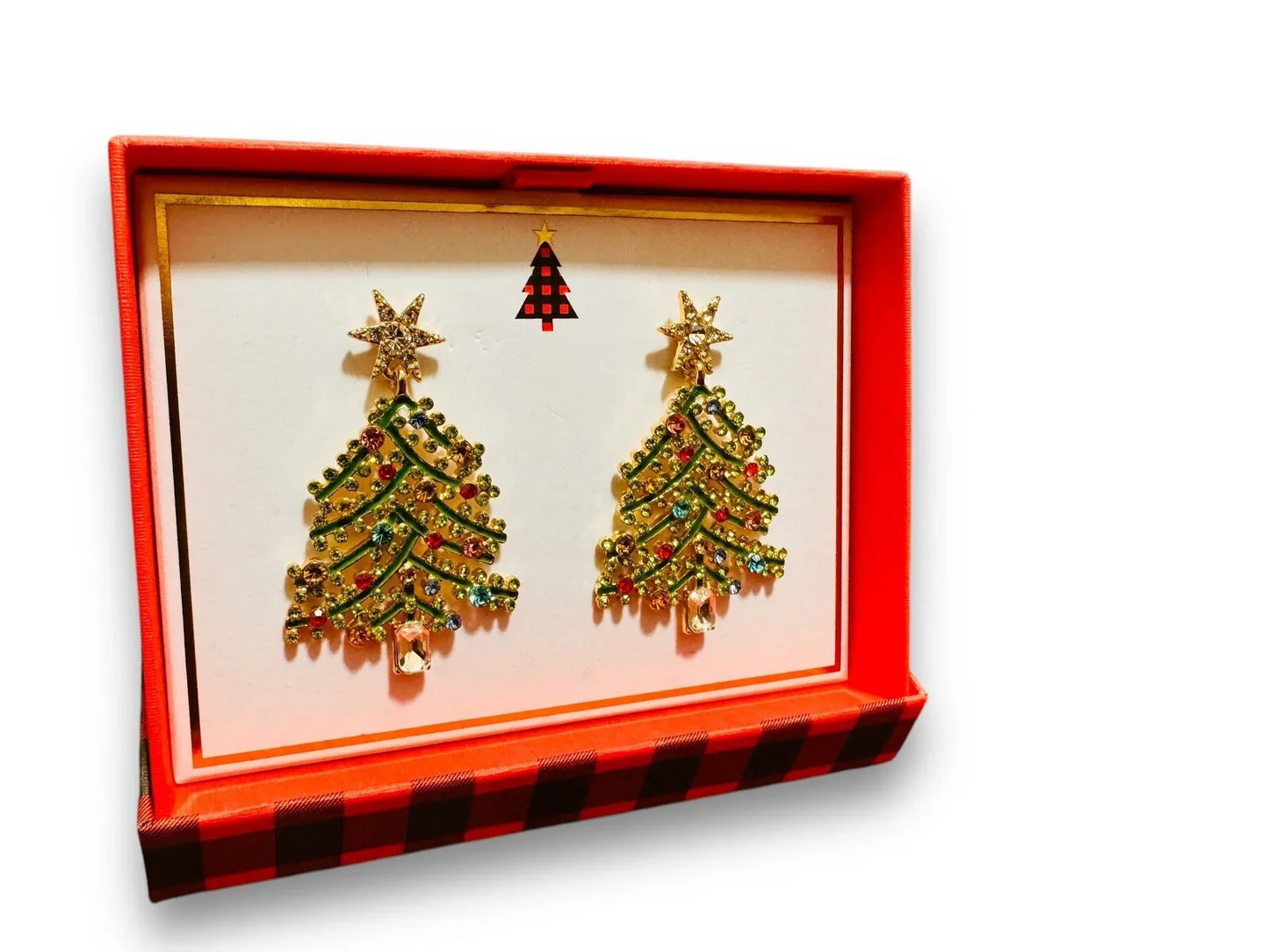 Womens Shimmering Sparkle Rhinestone Christmas Tree Statement Earrings Jewelry - Trendiez U ♥