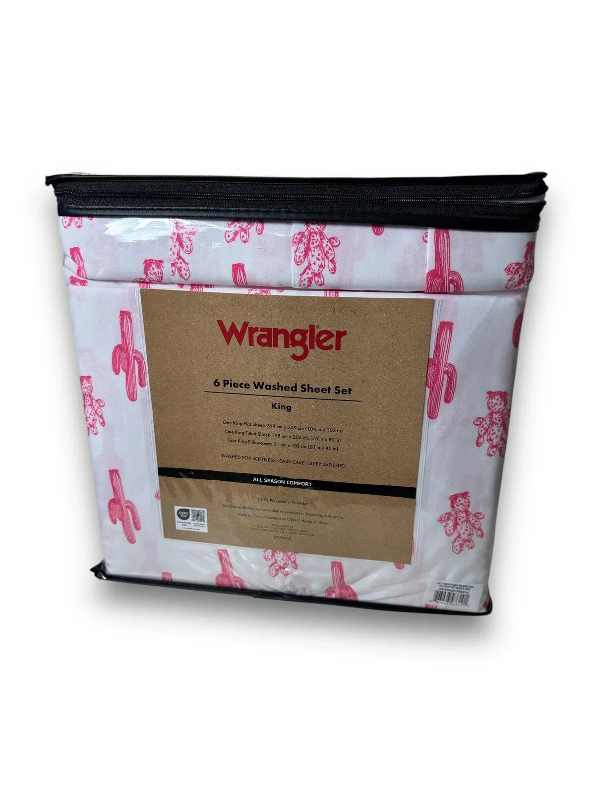 Wrangler 6 piece CACTUS Washed King Size Sheet Set Cowboy Southwestern Western - Trendiez U ♥