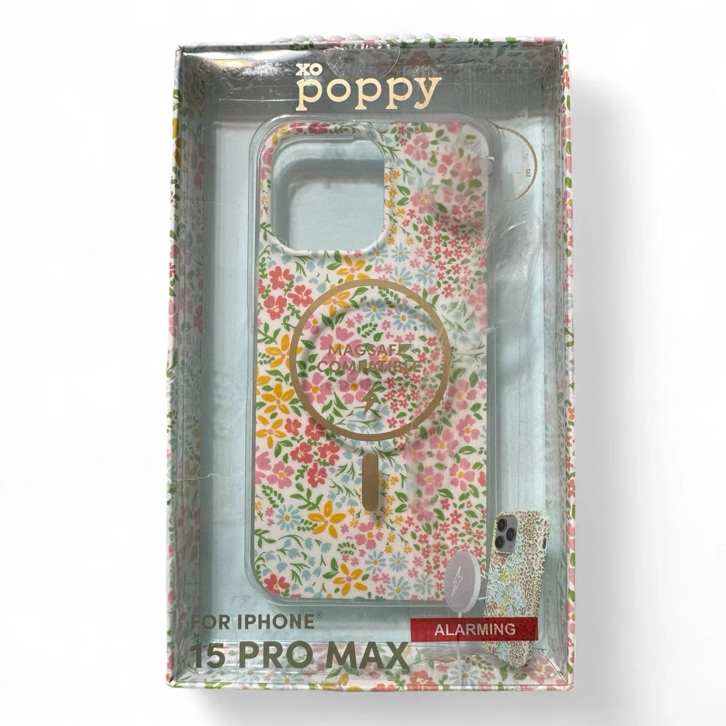 XO Poppy iPhone 15 Pro Max Floral Flowers Cellphone Case Magsafe Compatible NIB - Trendiez U ♥