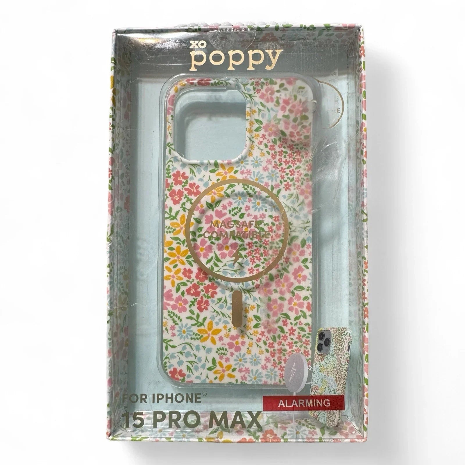 XO Poppy iPhone 15 Pro Max Floral Flowers Cellphone Case Magsafe Compatible NIB - Trendiez U ♥