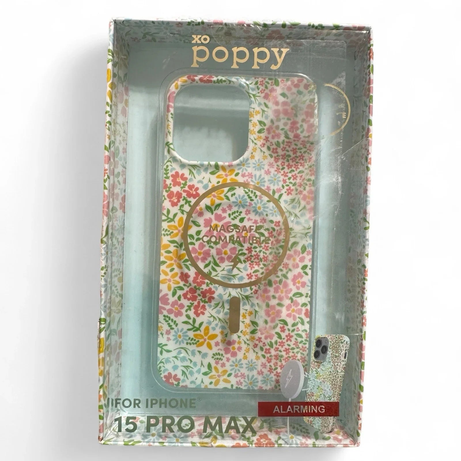 XO Poppy iPhone 15 Pro Max Floral Flowers Cellphone Case Magsafe Compatible NIB - Trendiez U ♥