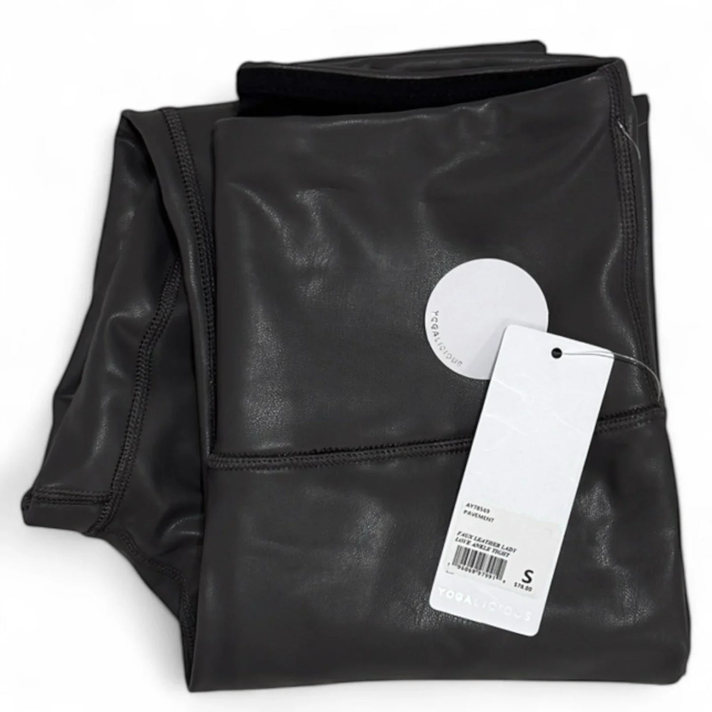 Yogalicious Lady Love Women’s Faux Leather Leggings – Gray High Rise, Small - Trendiez U ♥