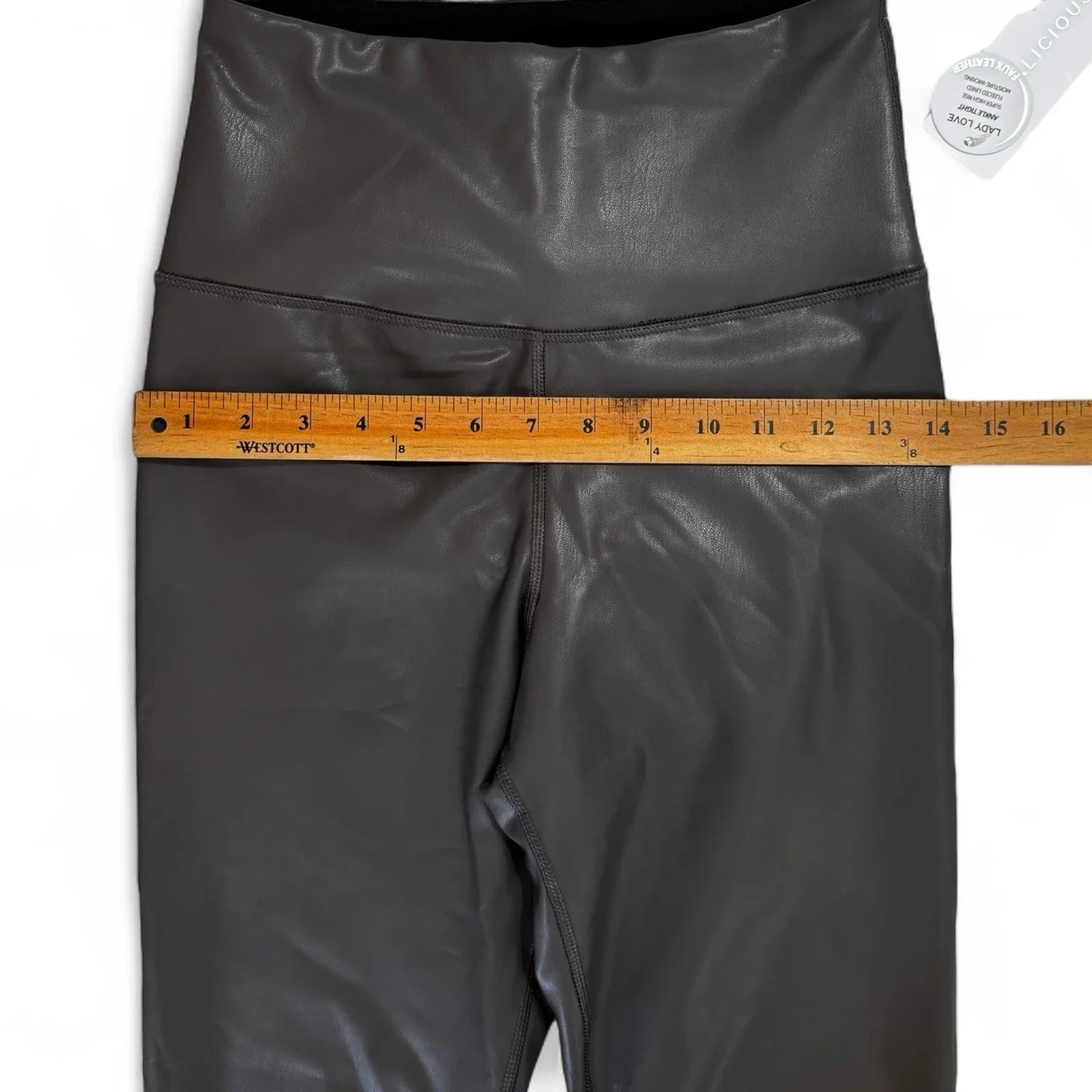 Yogalicious Lady Love Women’s Faux Leather Leggings – Gray High Rise, Small - Trendiez U ♥