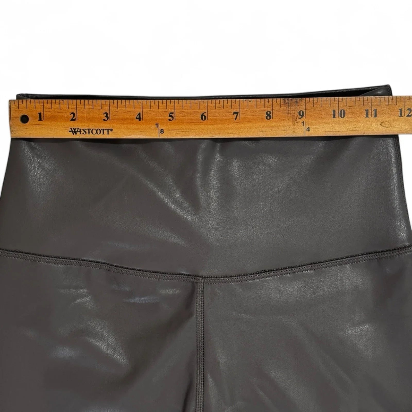 Yogalicious Lady Love Women’s Faux Leather Leggings – Gray High Rise, Small - Trendiez U ♥