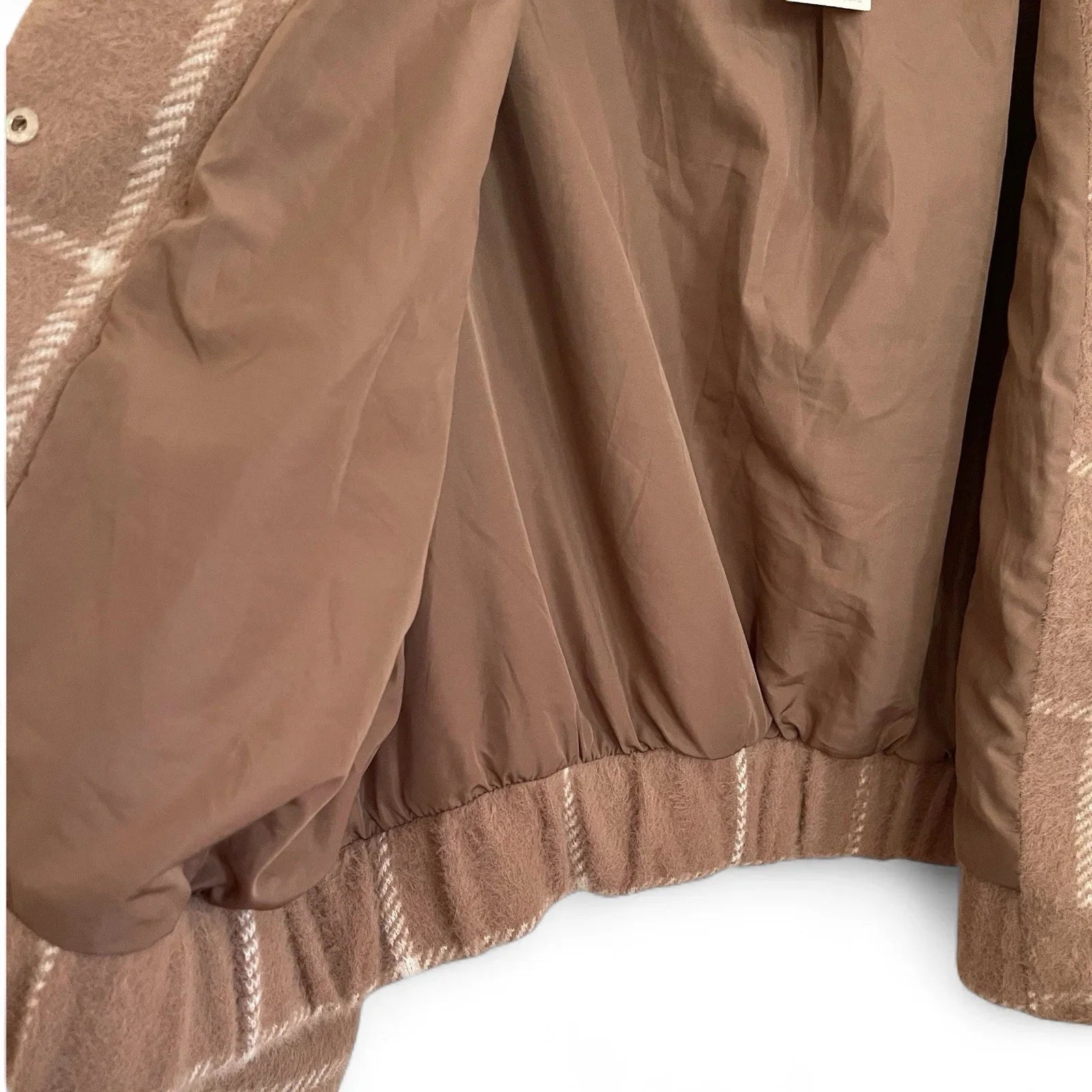 Z Supply Plaid Bomber Jacket Size Medium Taupe Classic MSRP $169 - Trendiez U ♥