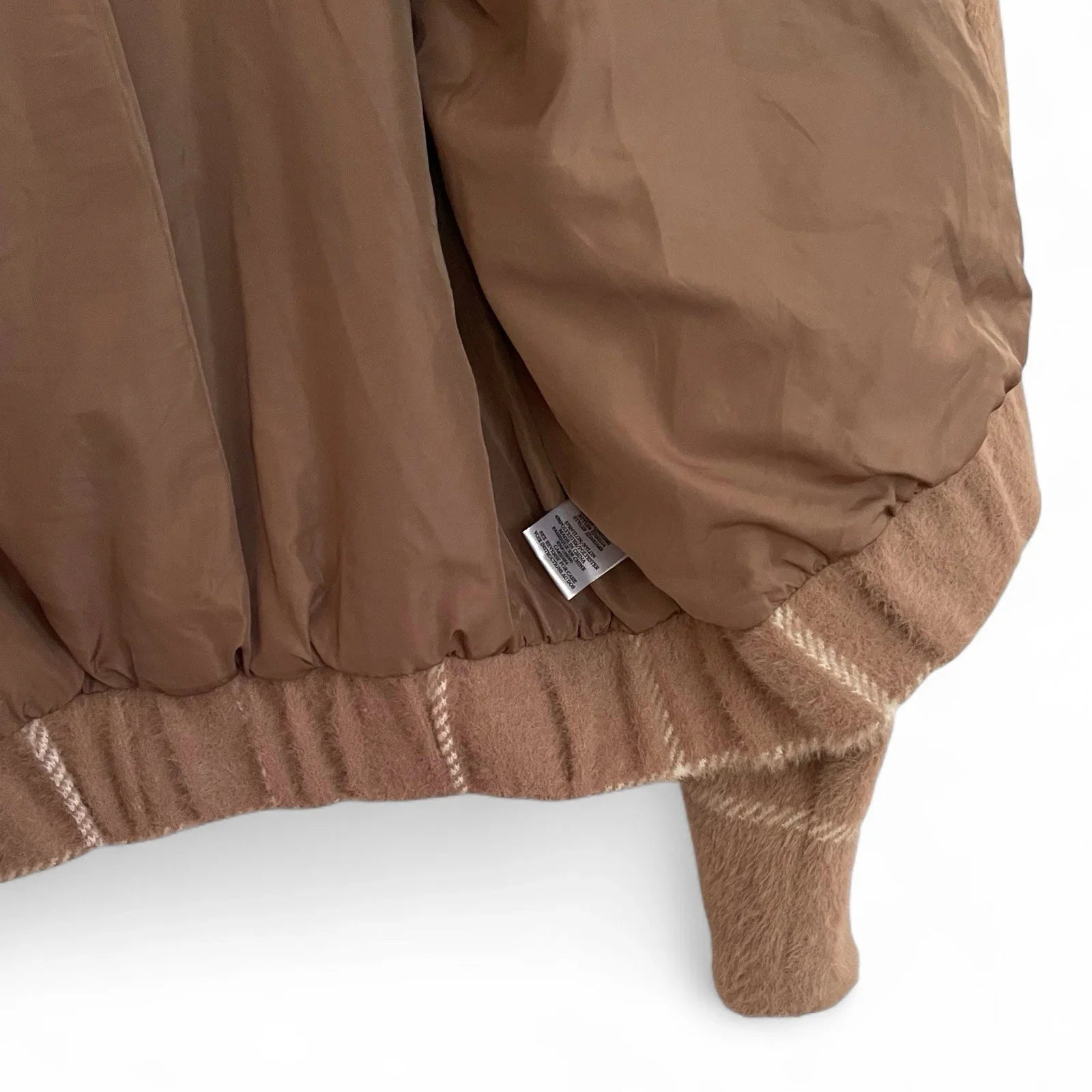 Z Supply Plaid Bomber Jacket Size Medium Taupe Classic MSRP $169 - Trendiez U ♥