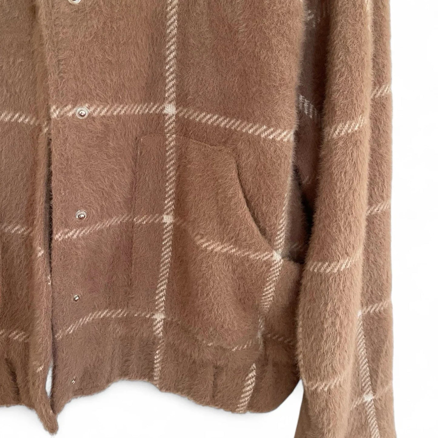 Z Supply Plaid Bomber Jacket Size Medium Taupe Classic MSRP $169 - Trendiez U ♥