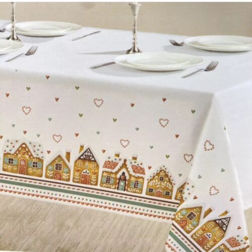 Cupcakes And Cashmere Christmas Gingerbread House Tablecloth 60” x 102” OBLONG