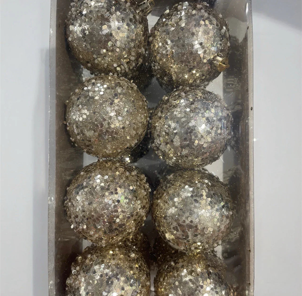 16 Cupcakes and Cashmere Shatterproof Gold Glitter Sparkle Christmas Ornaments - Trendiez U ♥ 