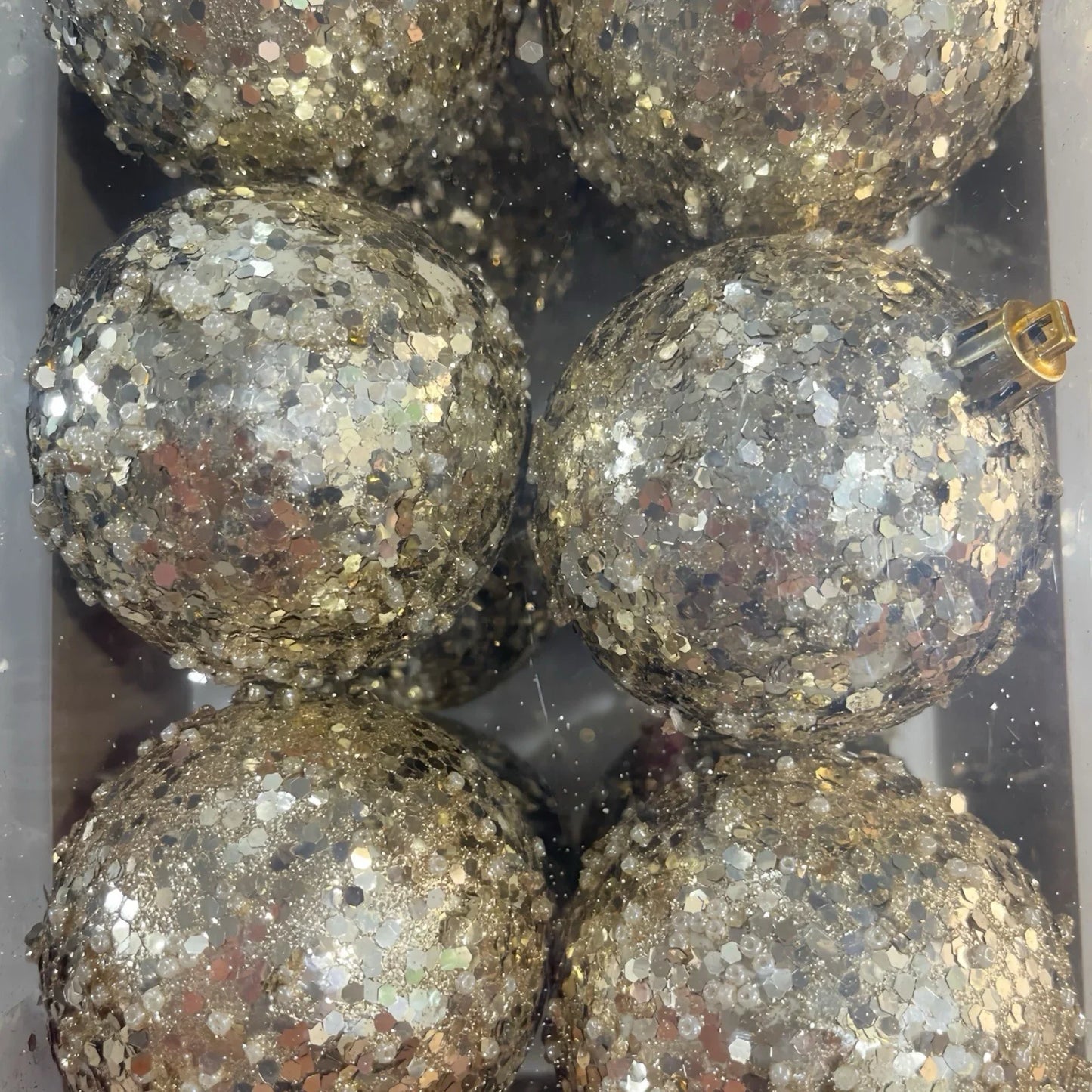 16 Cupcakes and Cashmere Shatterproof Gold Glitter Sparkle Christmas Ornaments - Trendiez U ♥ 