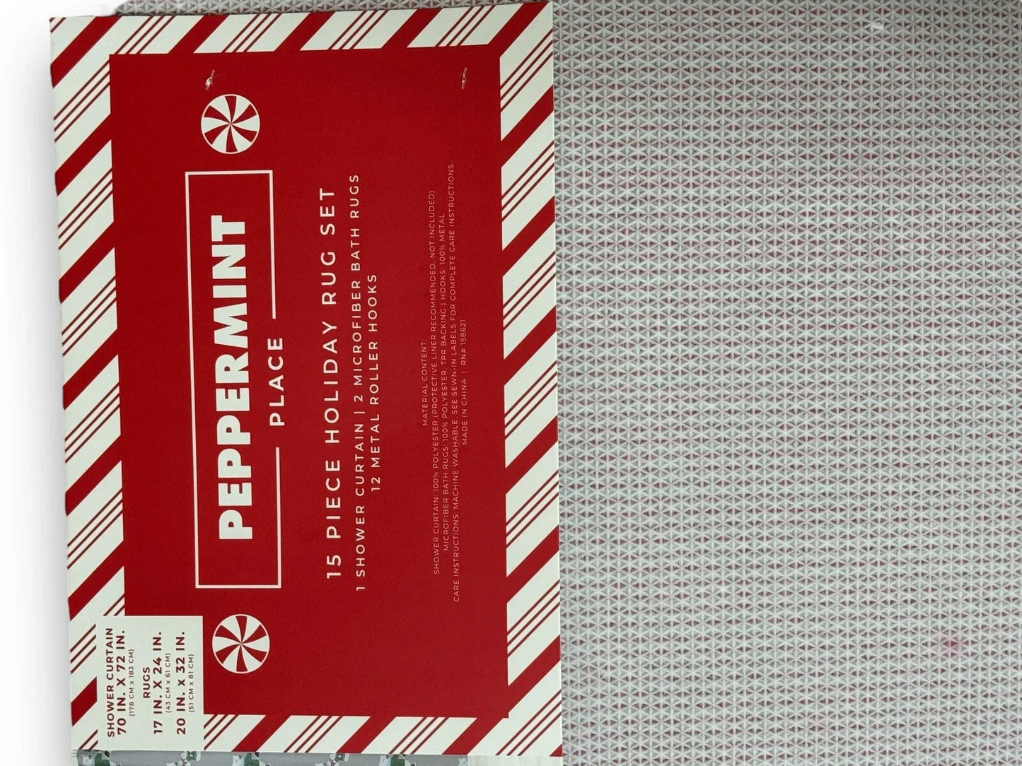 17 pc Christmas Shower Curtain Bears Set, Rug/ Hangers/ Bath Mat/Shower Curtain - Trendiez U ♥ 