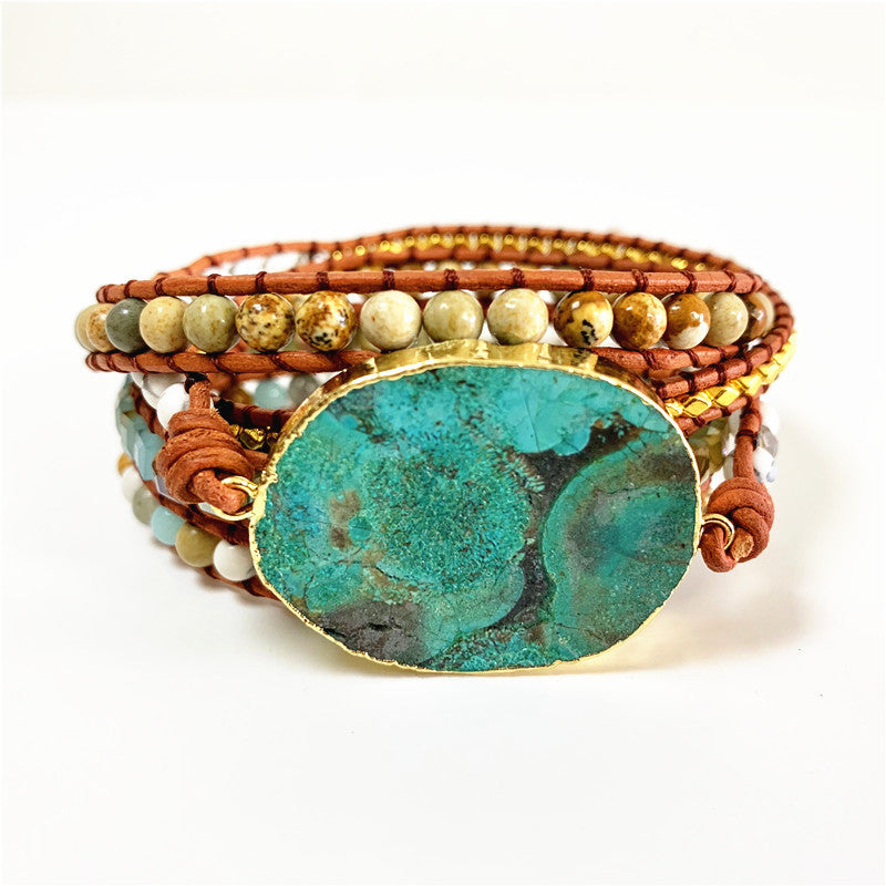 Turquoise Dreamcatcher Leather Bracelet