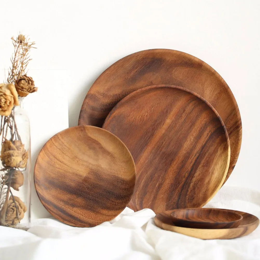 Rustic Acacia Wooden Dish Plates