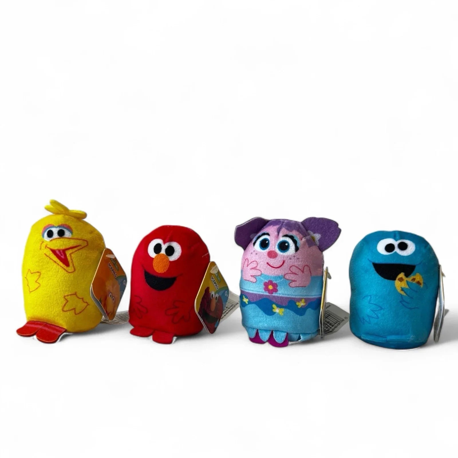 4 Sesame Street Podpals Mini Plush Toy Lot Elmo Cookie Monster Big Bird Abby Set - Trendiez U ♥ 