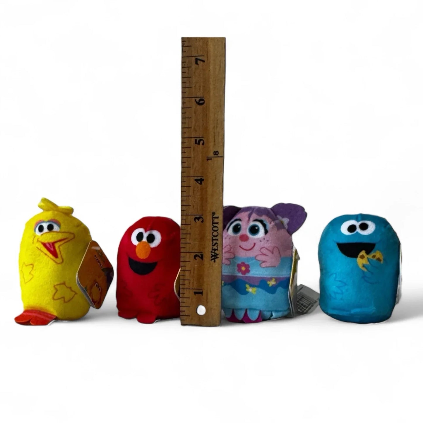 4 Sesame Street Podpals Mini Plush Toy Lot Elmo Cookie Monster Big Bird Abby Set - Trendiez U ♥ 