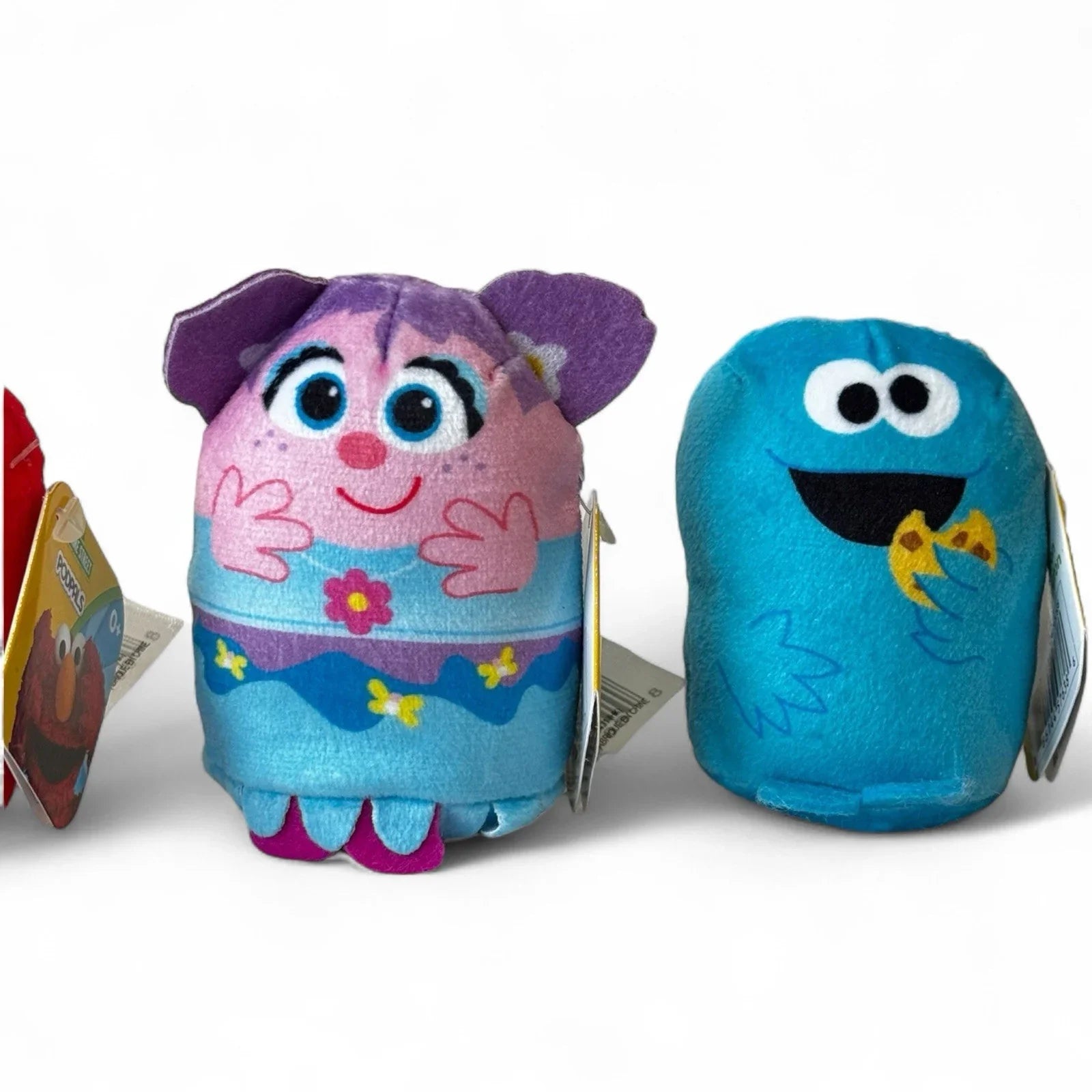 4 Sesame Street Podpals Mini Plush Toy Lot Elmo Cookie Monster Big Bird Abby Set - Trendiez U ♥ 