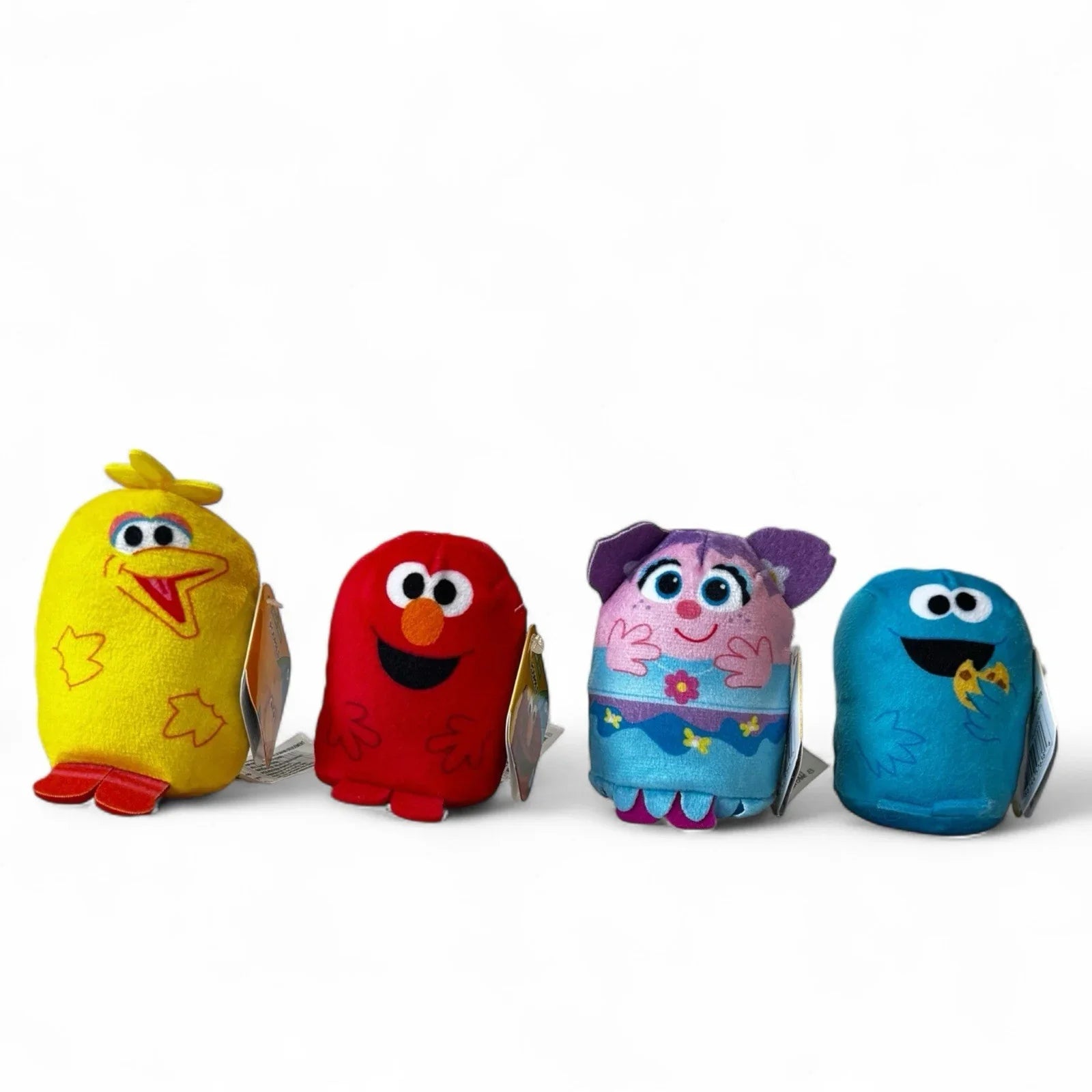 4 Sesame Street Podpals Mini Plush Toy Lot Elmo Cookie Monster Big Bird Abby Set - Trendiez U ♥ 
