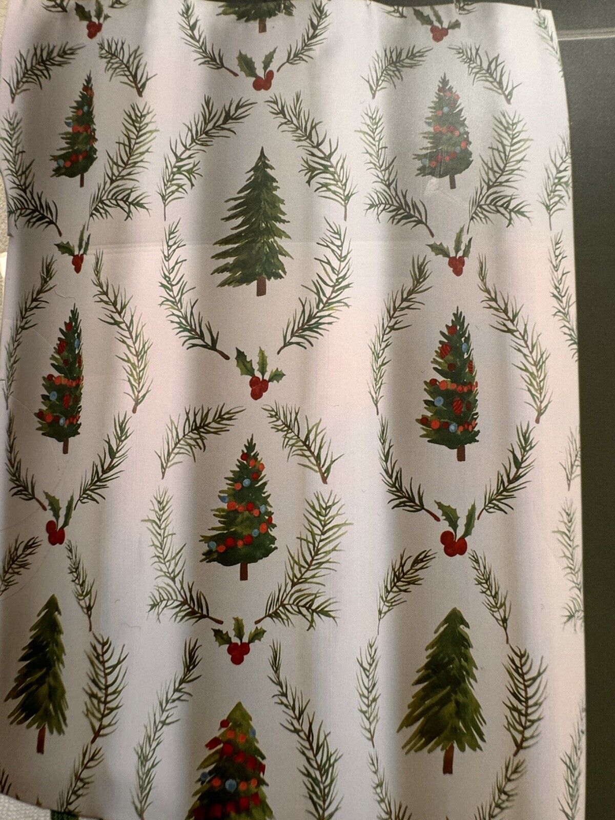 Martha Stewart Shower Curtain 72x72 Trees and Pine Holiday Decor