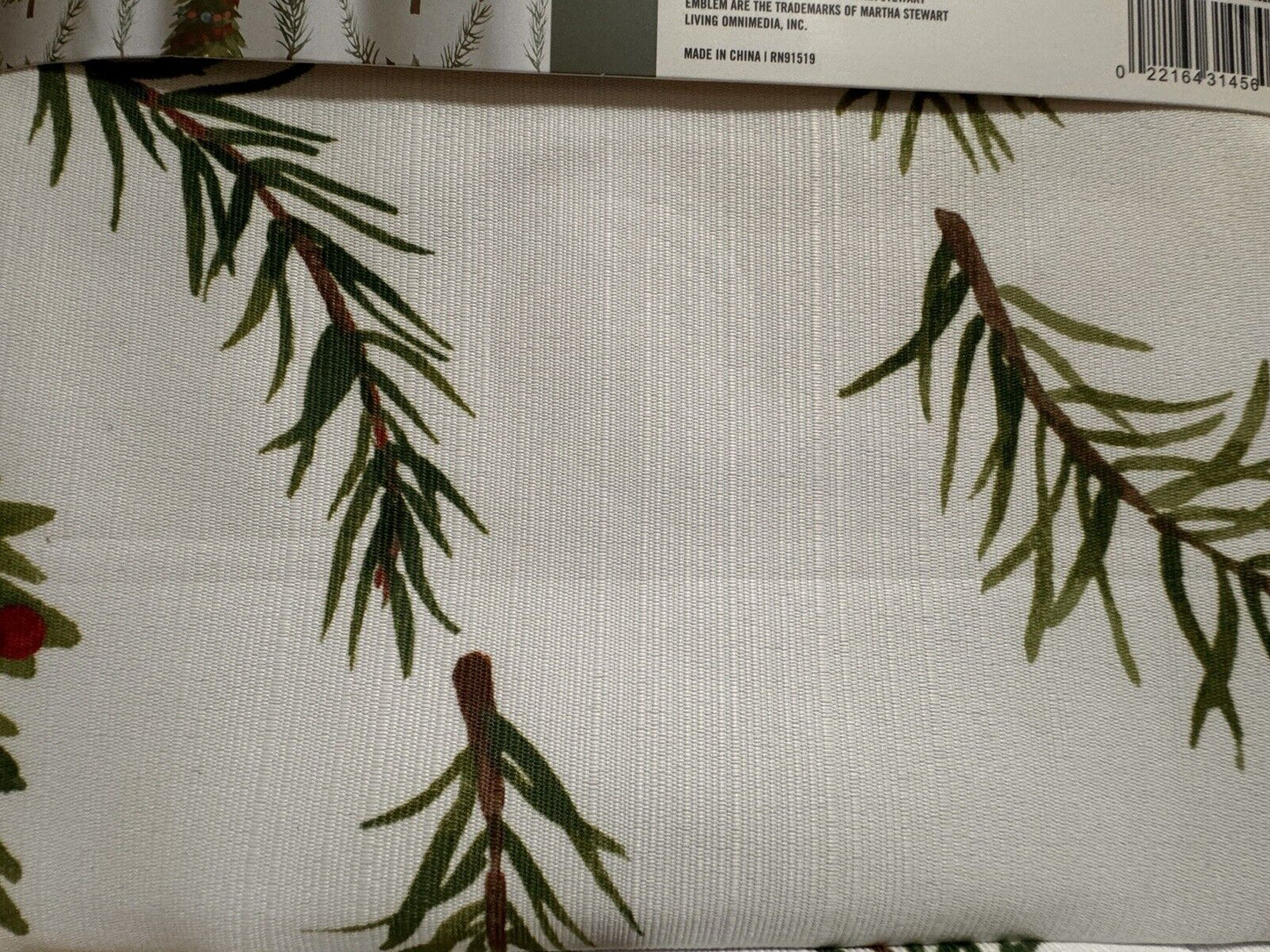 Martha Stewart Shower Curtain 72x72 Trees and Pine Holiday Decor