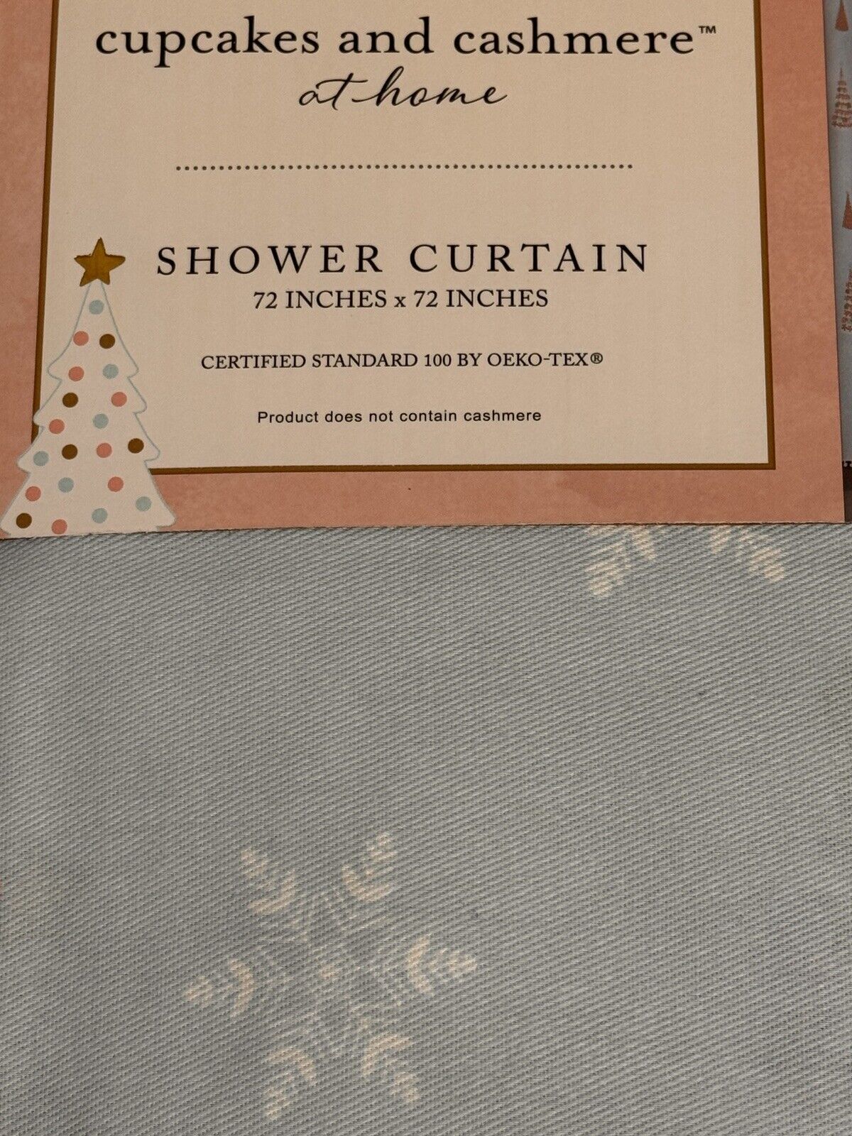 Cupcakes and Cashmere Christmas Shower Curtain, Blue, Pompoms,  72x72