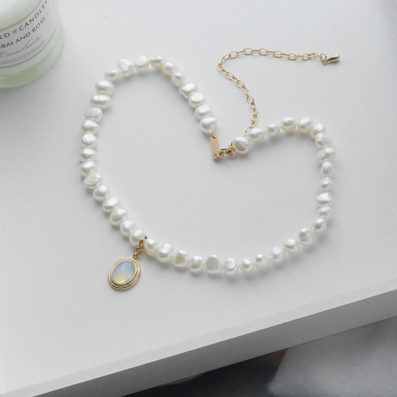 Celestial Opaline Pearl Necklace