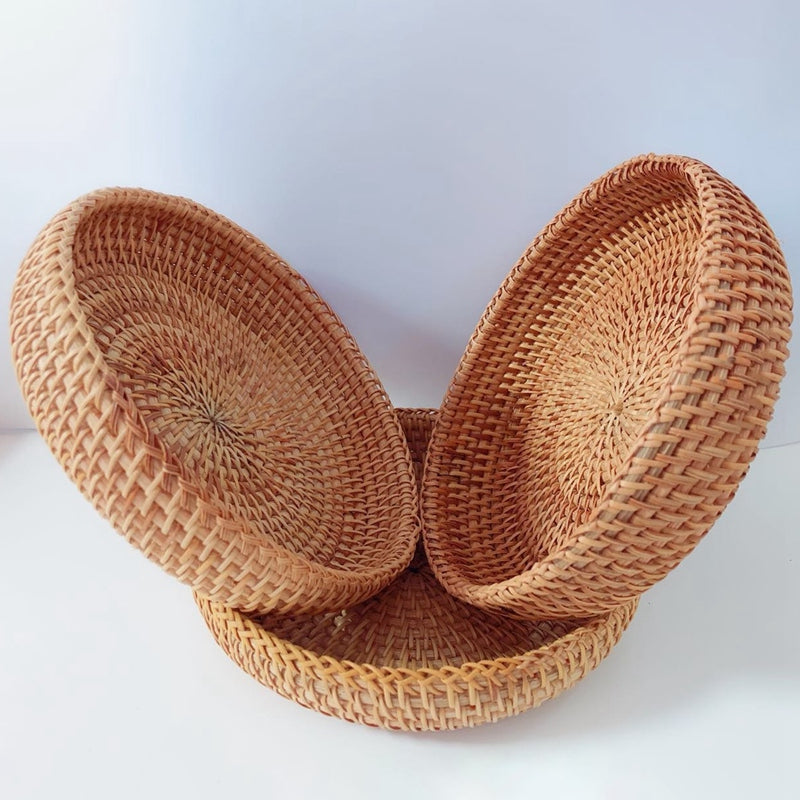 Hand-Woven Rattan Storage Basket