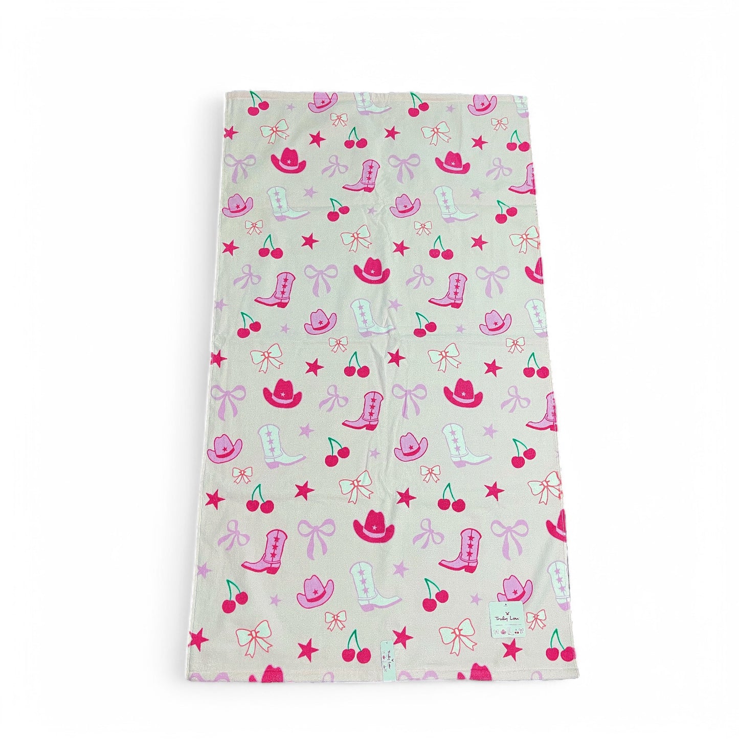 Truly Lou Pink Cowgirl Bath Towel Set