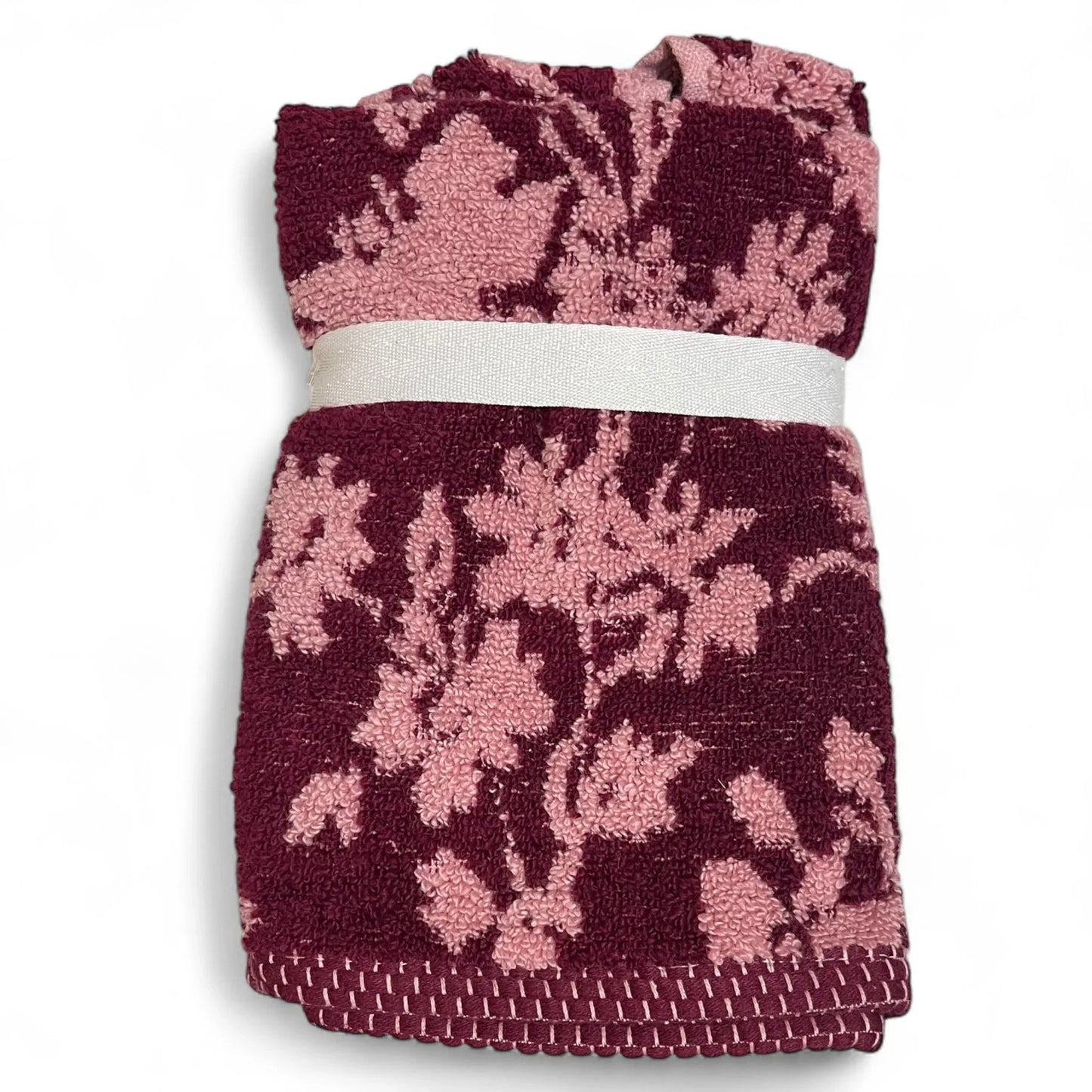 Laura Ashley Cottagecore Farmhouse 6-Piece Floral Towel Set – Burgundy & Pink