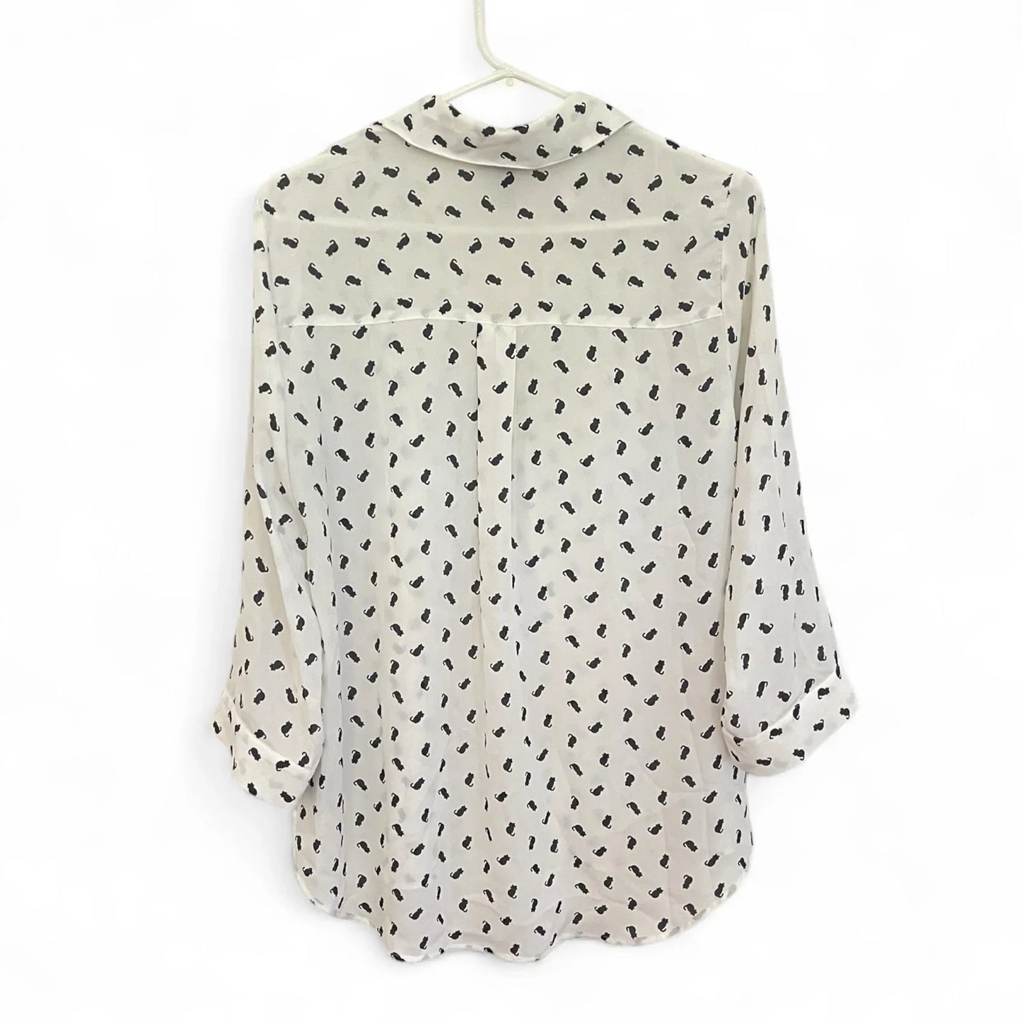 A BAYER Cat Print Women’s Blouse Size L Black/White - Trendiez U ♥ 