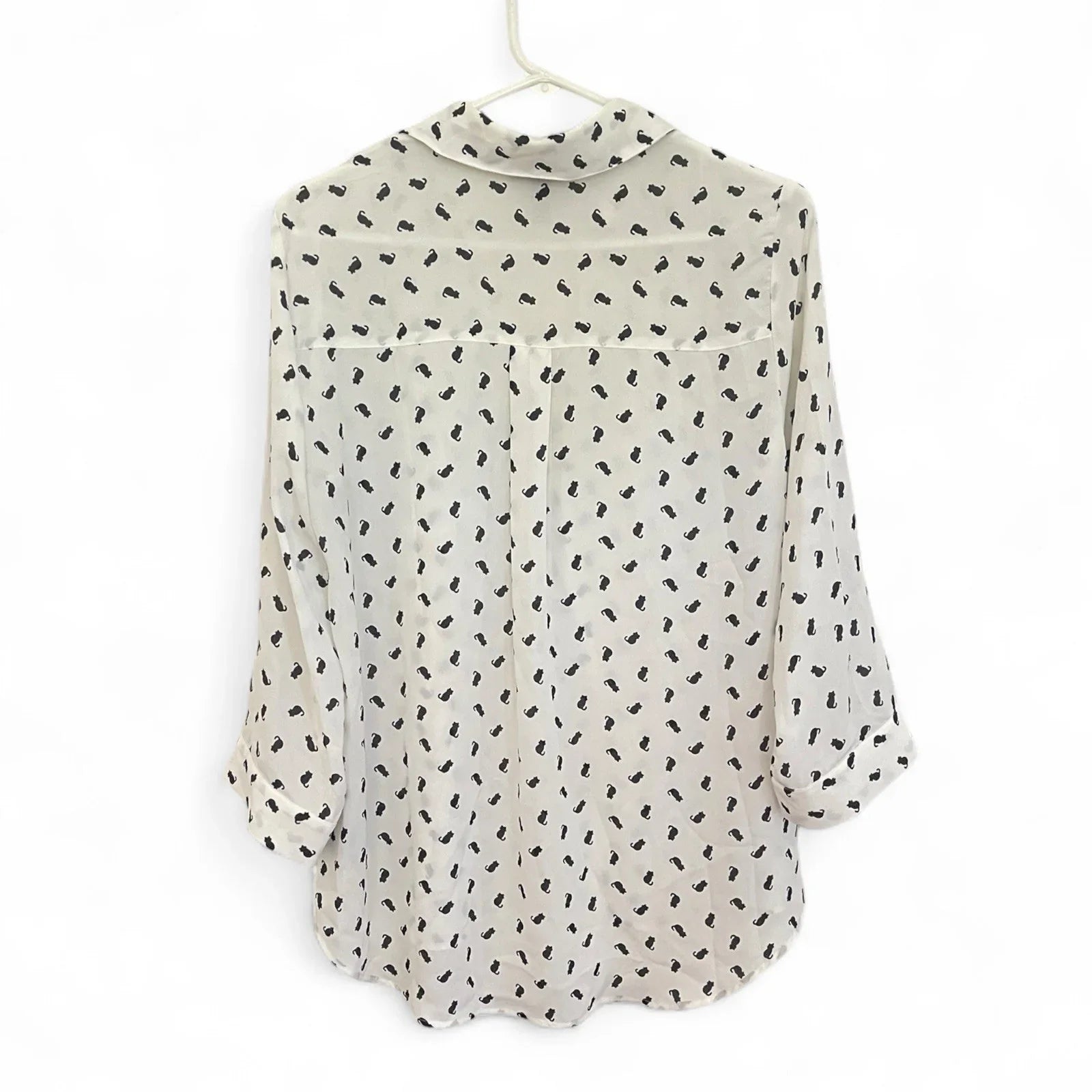 A BAYER Cat Print Women’s Blouse Size L Black/White - Trendiez U ♥ 