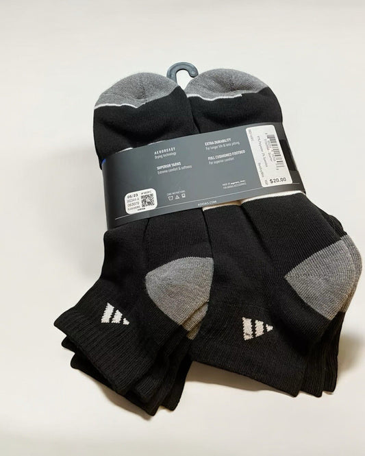 Adidas Men’s Performance Aeroready Socks – 6-Pack Quarter Cut, Size 6-12 - Trendiez U ♥ 