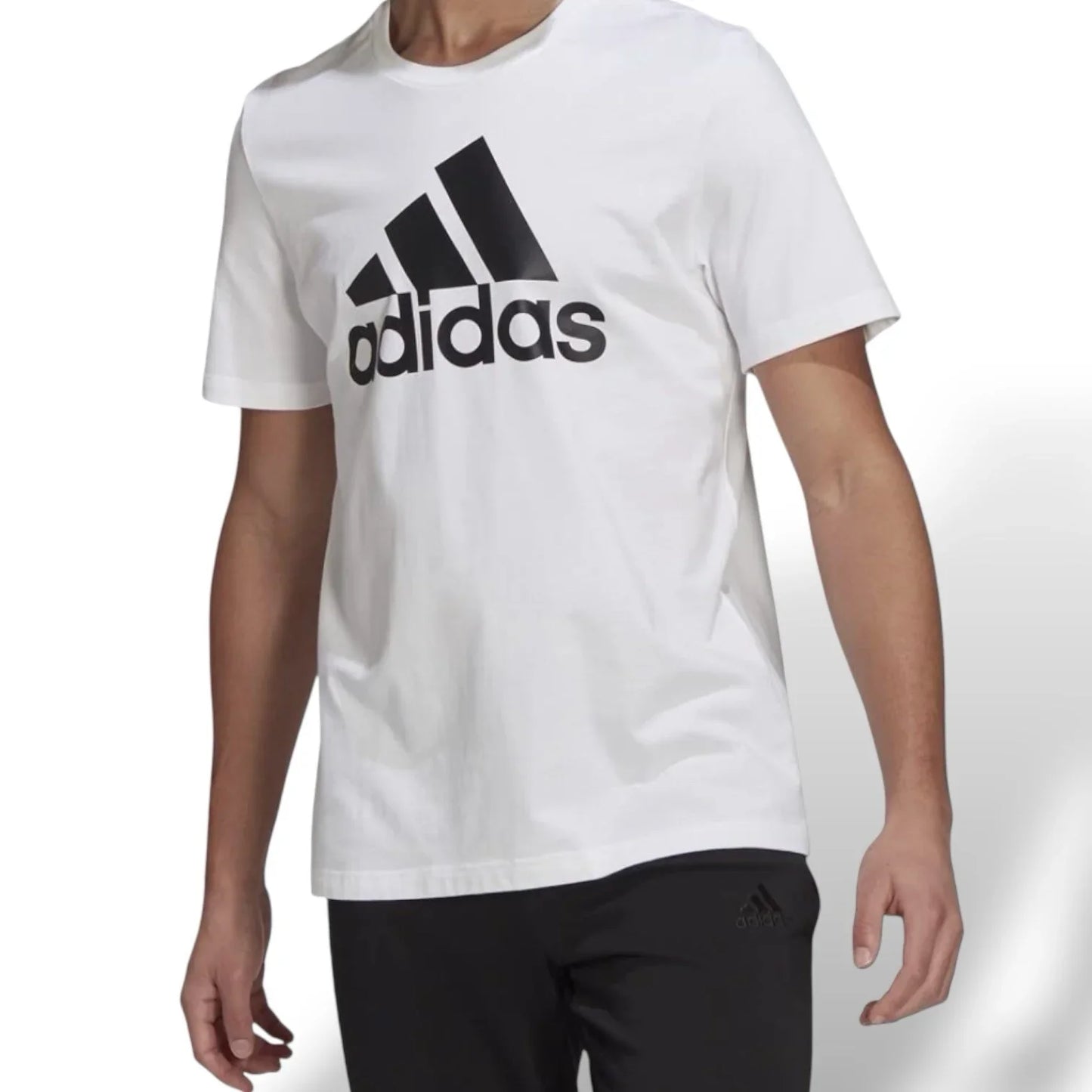 Adidas Men Tshirt Essentials Single Jersey Big Logo Tee 2XL White/Black Athletic - Trendiez U ♥ 