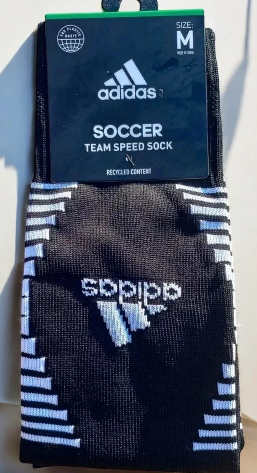 Adidas Team Mens Speed Soccer Socks Climacool Black SZ Medium (Shoe Size 5-8.5) - Trendiez U ♥ 