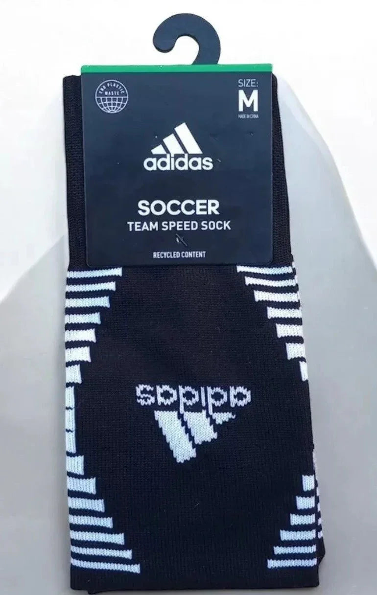 Adidas Team Mens Speed Soccer Socks Climacool Black SZ Medium (Shoe Size 5-8.5) - Trendiez U ♥ 