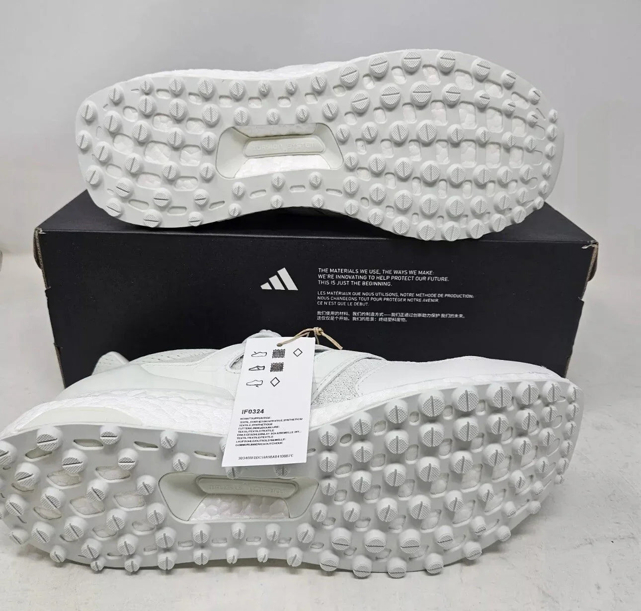 Adidas Ultraboost Spikeless Golf Shoes Mint White Turf IF0324 Mens Size 9 - Trendiez U ♥ 