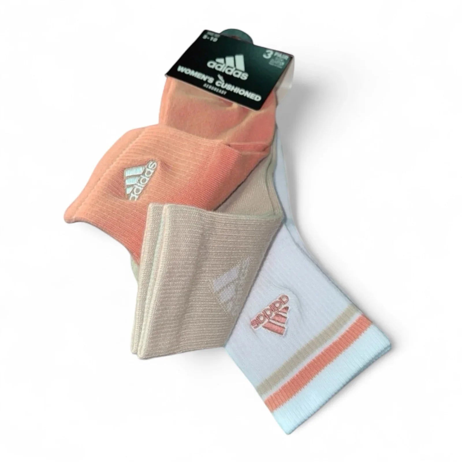 ADIDAS Women’s Cushioned Sport High Quarter Socks 6 Pair Shoe Size 5-10 - Trendiez U ♥ 