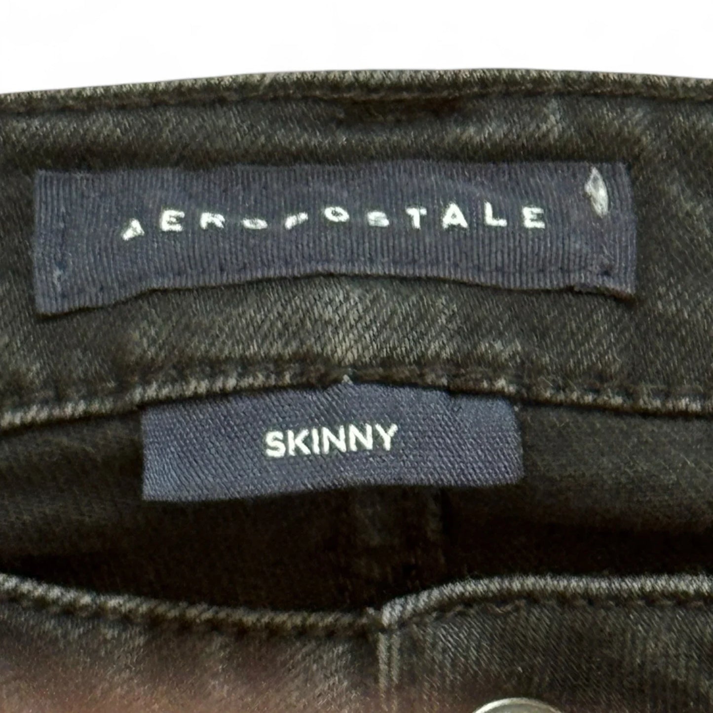 Aeropostale Mens 31x32 Jeans Skinny Fit Straight Leg Black Denim - Trendiez U ♥ 