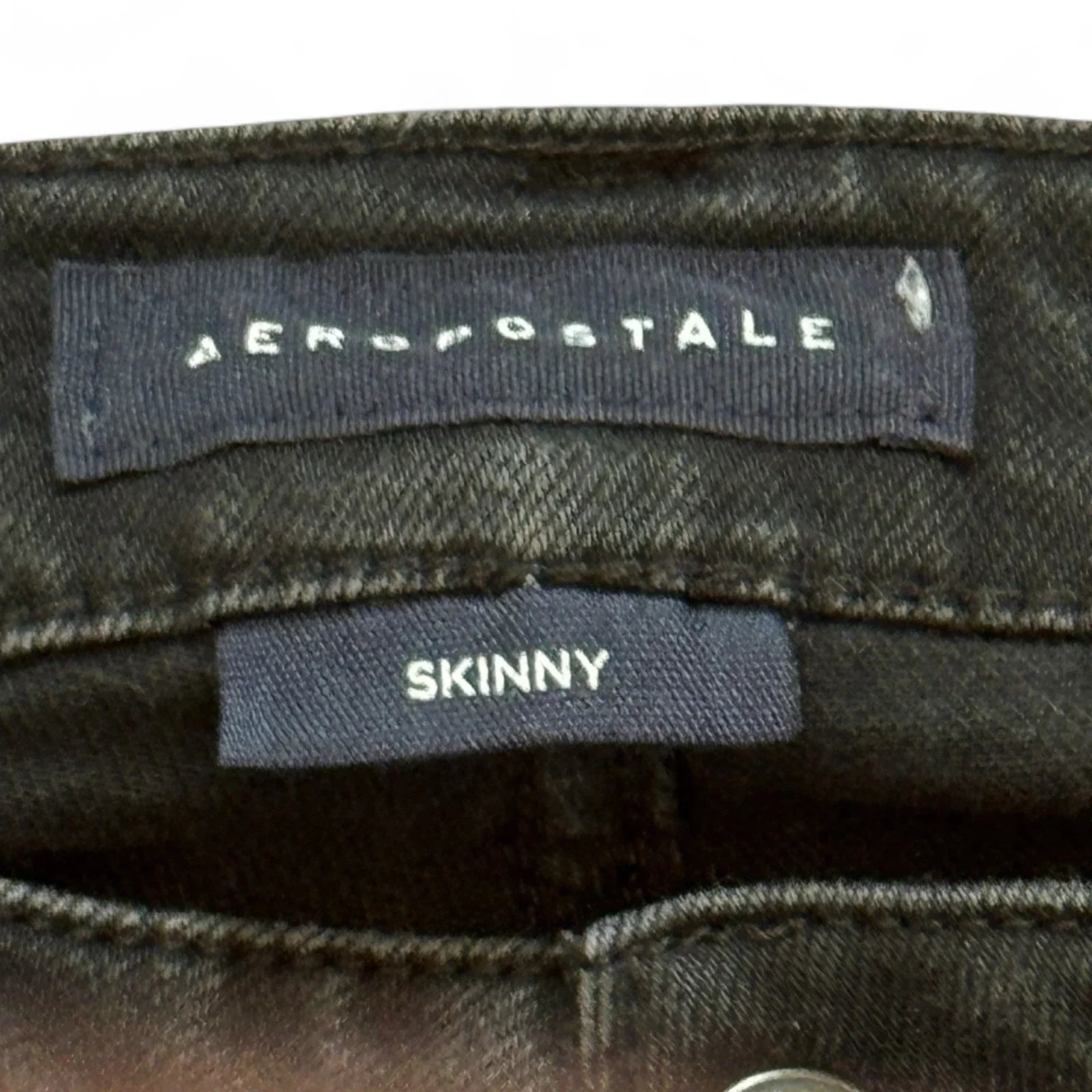 Aeropostale Mens 31x32 Jeans Skinny Fit Straight Leg Black Denim - Trendiez U ♥ 