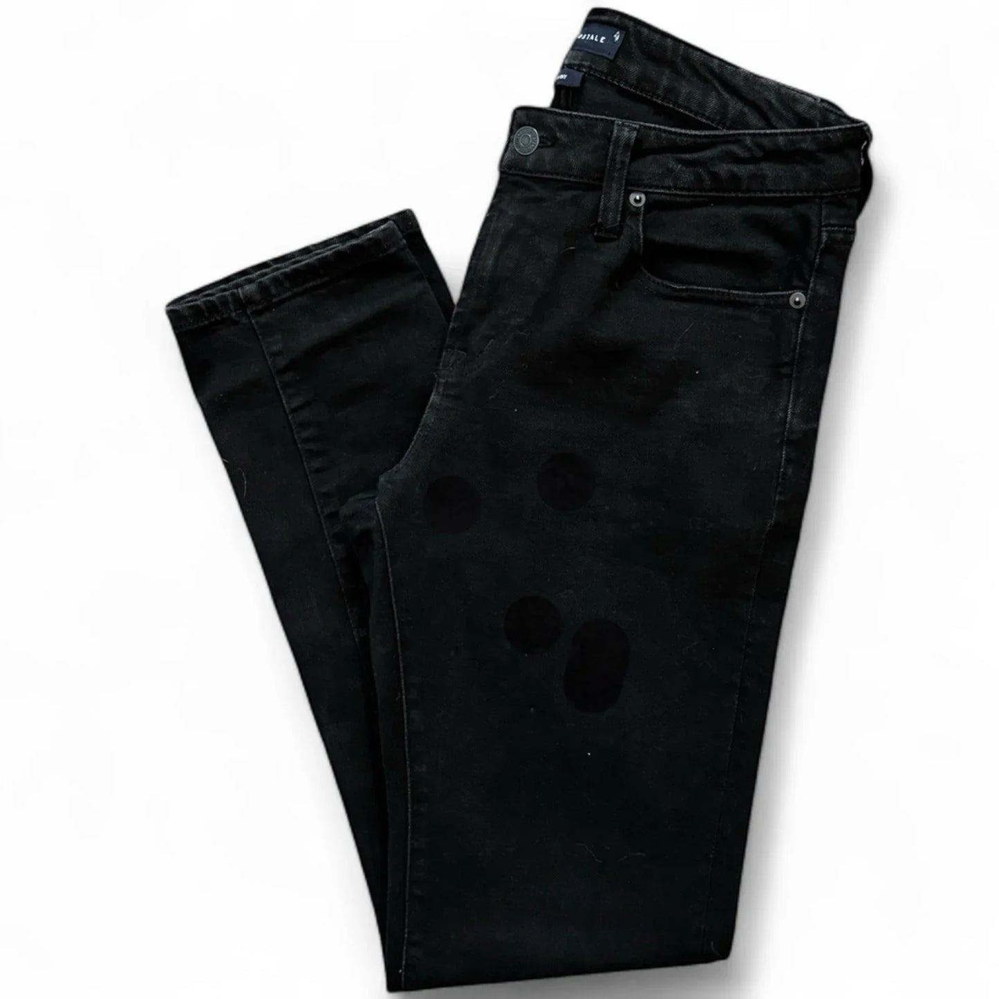 Aeropostale Mens 31x32 Jeans Skinny Fit Straight Leg Black Denim - Trendiez U ♥ 