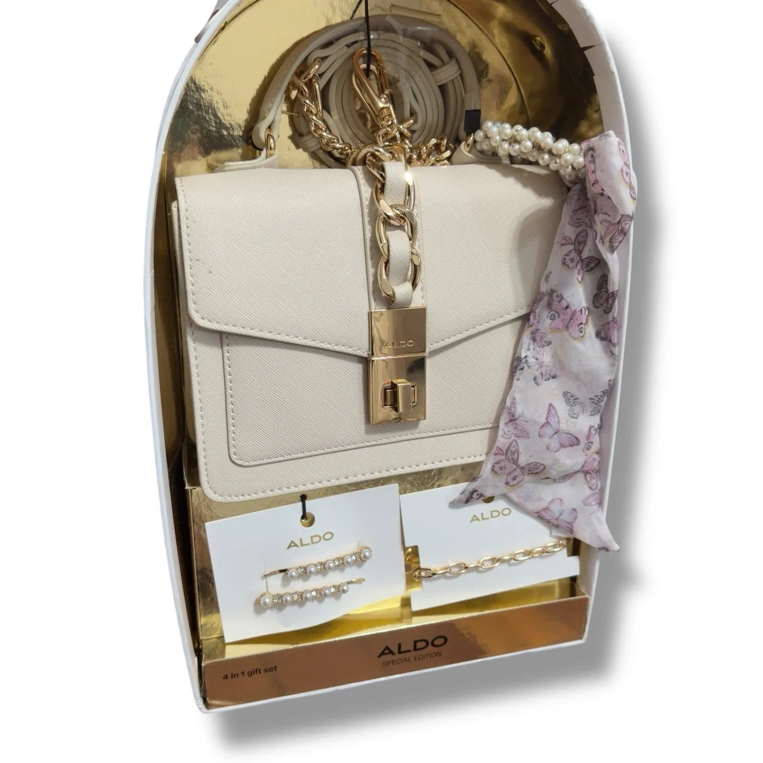 ALDO Limited edition 4 in 1 White Gold Purse Hair Women’s Gift Set - Trendiez U ♥ 
