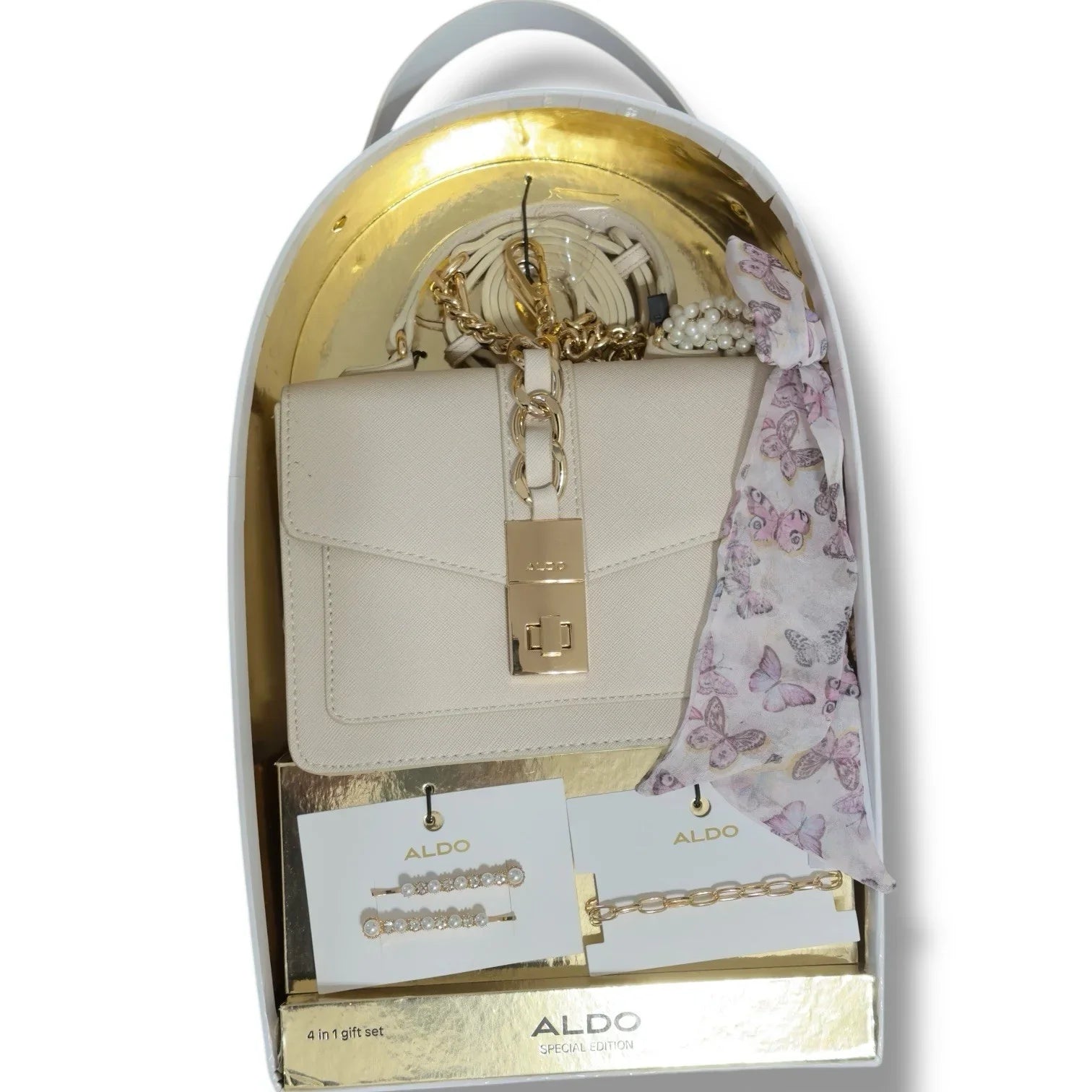 ALDO Limited edition 4 in 1 White Gold Purse Hair Women’s Gift Set - Trendiez U ♥ 