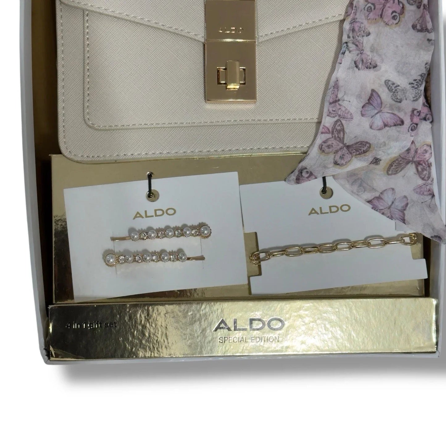 ALDO Limited edition 4 in 1 White Gold Purse Hair Women’s Gift Set - Trendiez U ♥ 